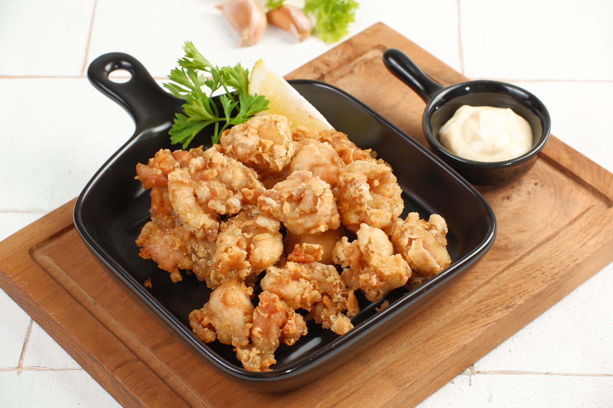 homemade chicken karaage,Japanese Style Fried Chicken,Karaage is traditional japanese cuisine dish w